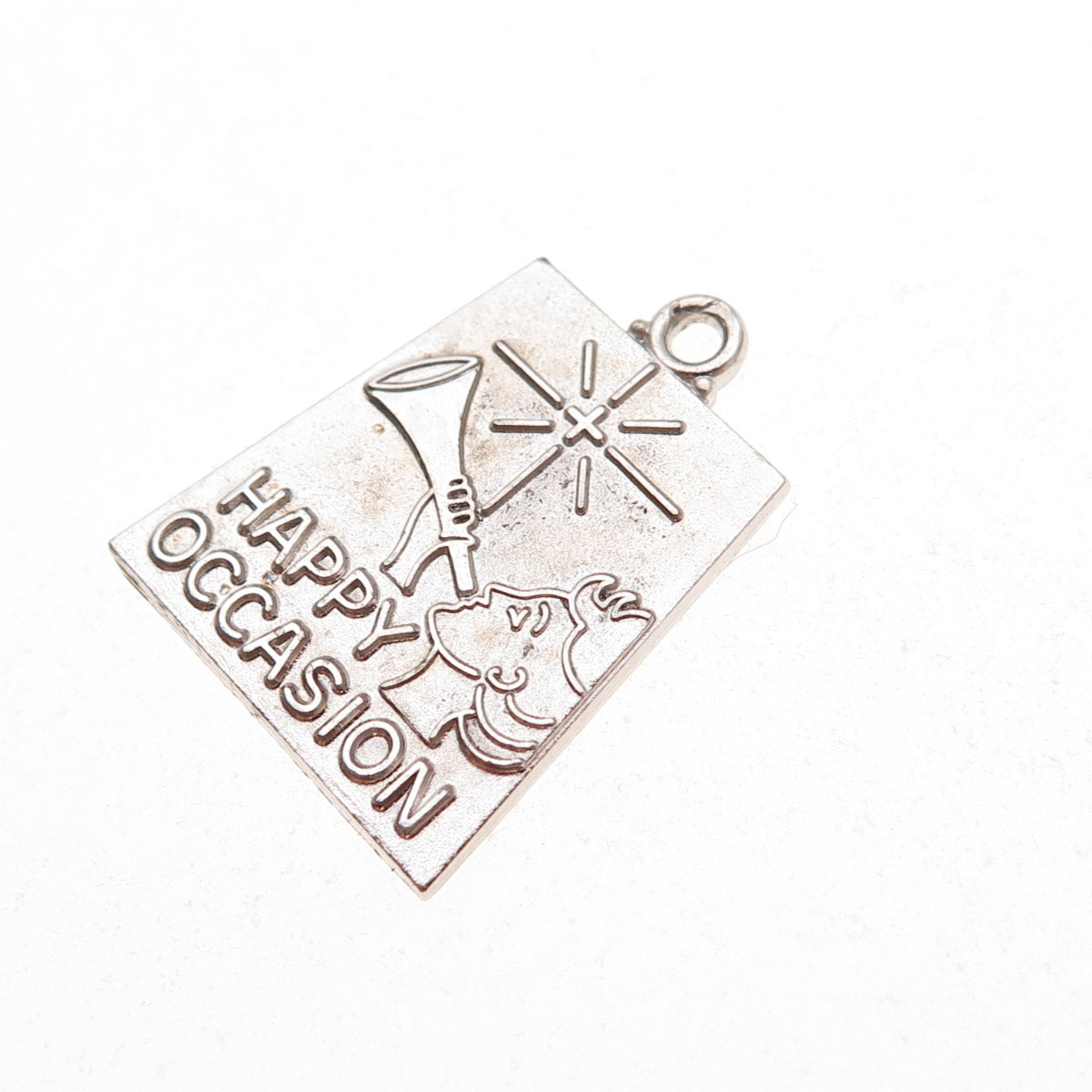 925 Sterling Silver Vintage Happy Occasion Charm Pendant