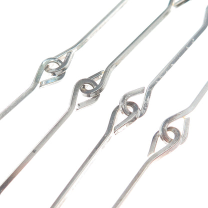 925 Sterling Silver Vintage Modernist Pendant Bar Chain Necklace 24"