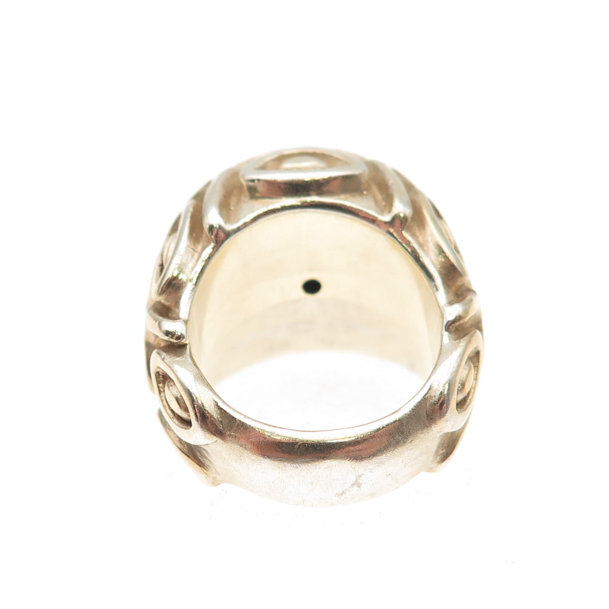 JCM Jacmel Mauritius 925 Sterling Silver 2-Tone Vintage Italy Hollow Ring Size 5