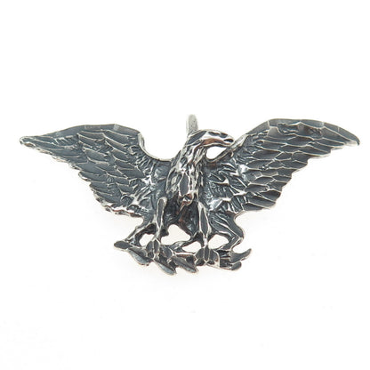 925 Sterling Silver Vintage American Eagle Oxidized Charm Pendant
