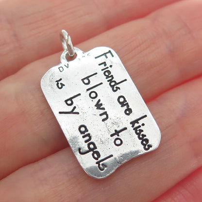 DAWN VERTREES Sterling Vintage Friends Are Kisses Blown to Us by Angels Pendant