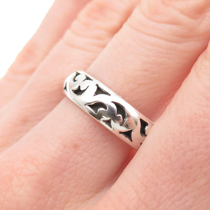 Lois Hill Sterling Silver Vintage Signature Scroll Oxidized Band Ring Size 9.25