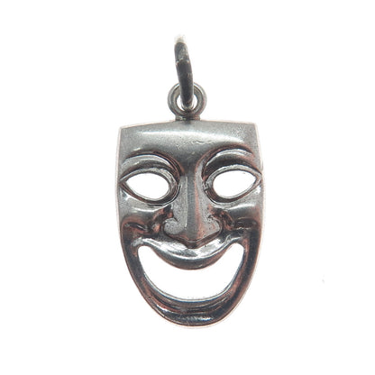 GRIFFITH & SONS 925 Sterling Silver Vintage Comedy Mask Minimalist Charm Pendant
