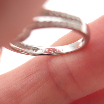 925 Sterling Silver Real Opal & C Z Ring Size 5.25