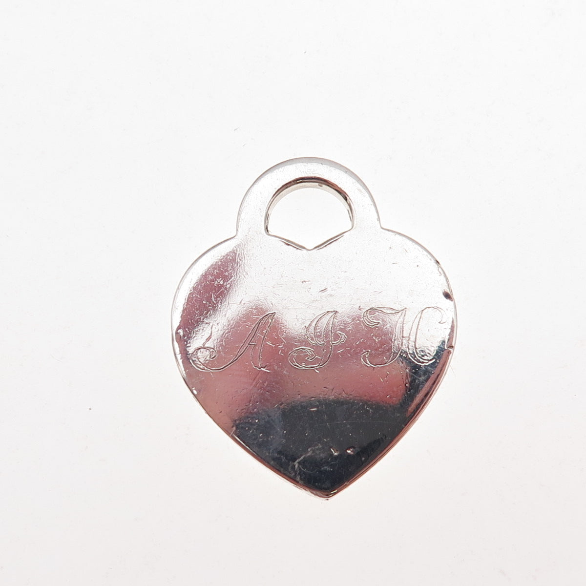 Tiffany & Co. 925 Sterling Silver Vintage 2001 Engraved Heart Tag Charm Pendant