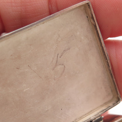 Wayne Etsitty Navajo Old Pawn Sterling Silver Vintage Turquoise Pill / Snuff Box