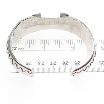 Old Pawn 925 Sterling Silver Antique Adjustable Tribal Watch Band Bracelet 6.5"