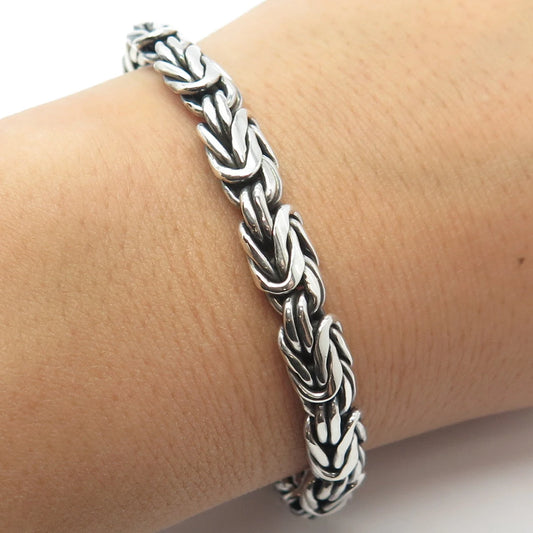 925 Sterling Silver Vintage Byzantine Link Bracelet 6"