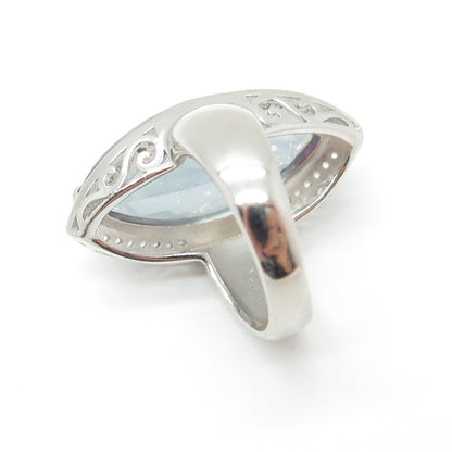 LUCAS LAMETH LUC 925 Sterling Silver Real Mystic & White Topaz Ring Size 6.25