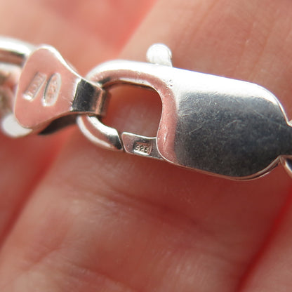 925 Sterling Silver Vintage Italy Figaro Chain Necklace 20"