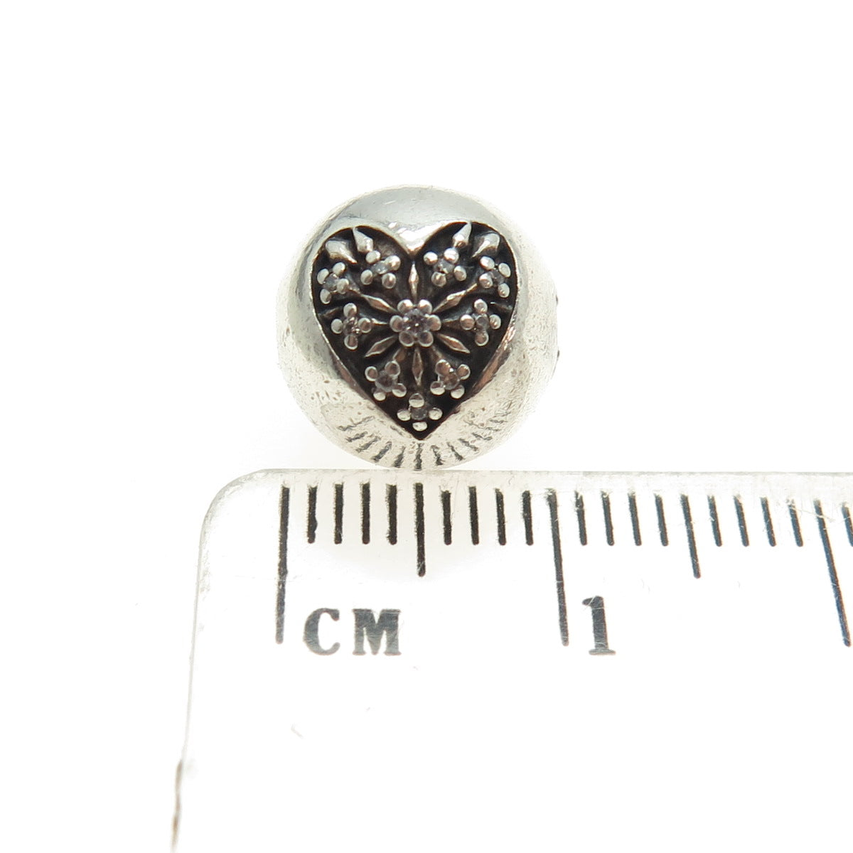 PANDORA 925 Sterling Silver C Z Heart of Winter Bracelet Clip Charm