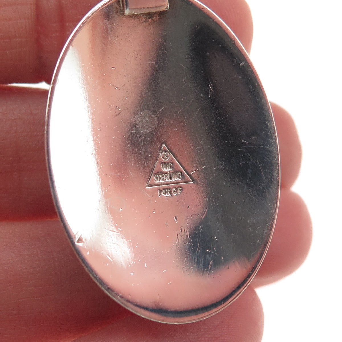 VanHorne Old Pawn 925 Sterling Silver 14K Gold Filled Vintage MOP Tribal Pendant