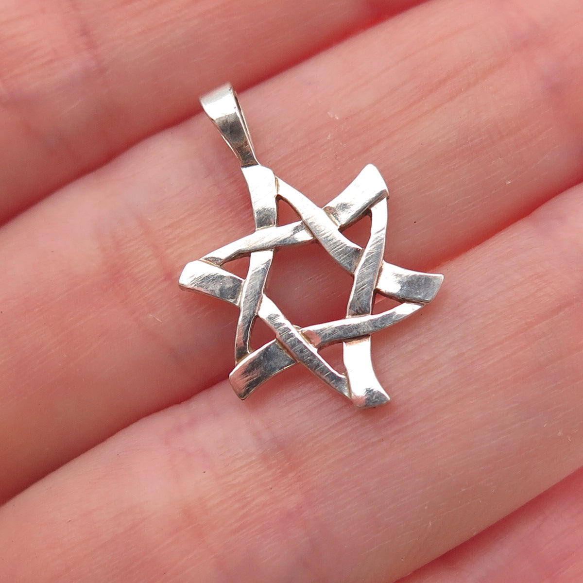 Kabana 925 Sterling Silver Vintage Star of David Oxidized Charm Pendant