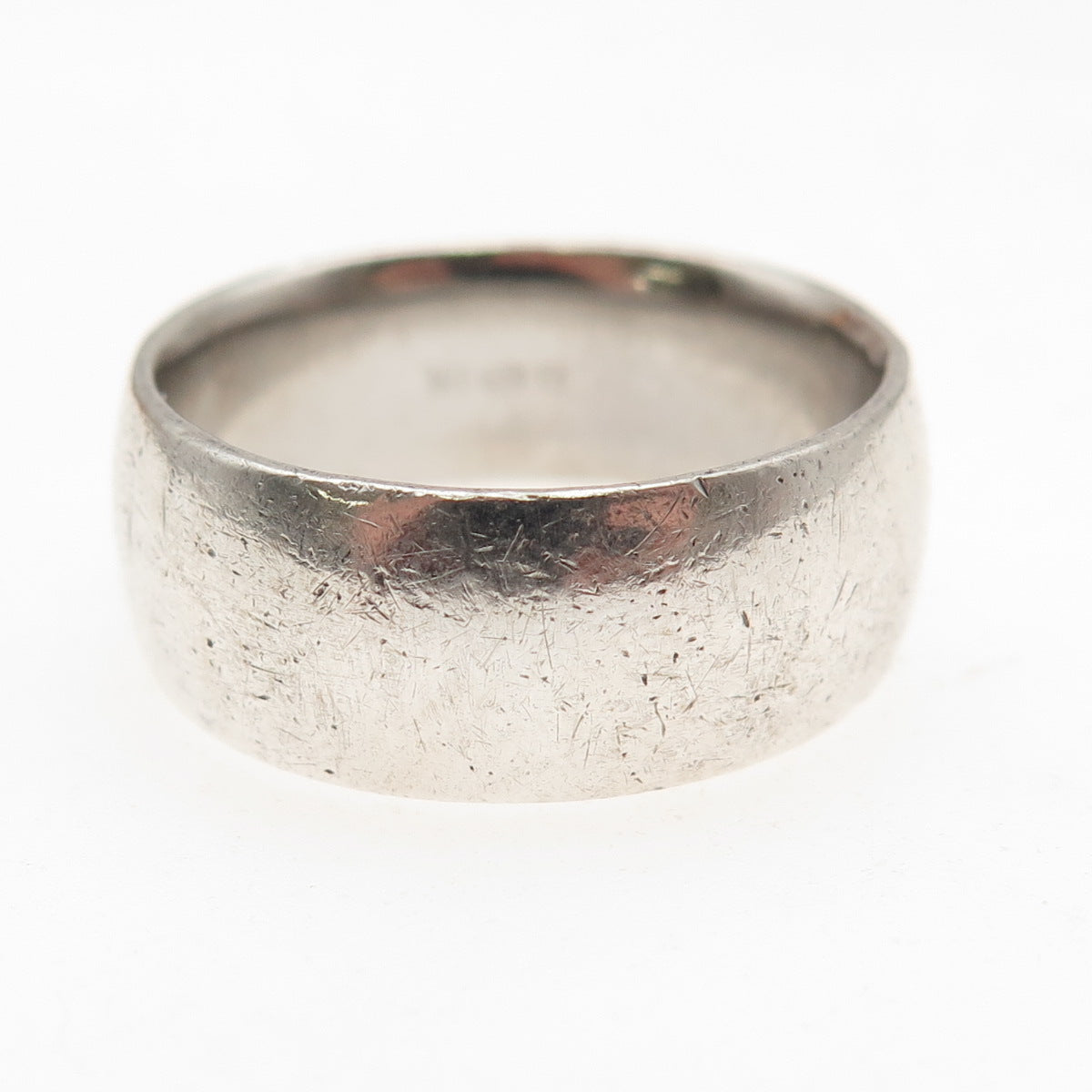 925 Sterling Silver Vintage MH Birmingham Wedding Wide Band Ring Size 11