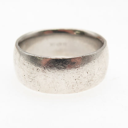 925 Sterling Silver Vintage MH Birmingham Wedding Wide Band Ring Size 11