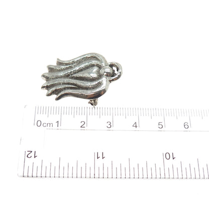 ALVIN THOMPSON Old Pawn 925 Sterling Silver Vintage Angel Pin Brooch / Pendant