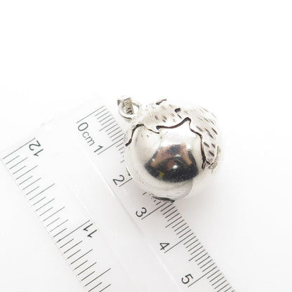 925 Sterling Silver Vintage Mexico Globe Ball Charm Pendant