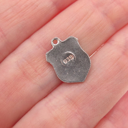 935 Silver Vintage Enamel Heidelberg Germany Mini Charm Pendant
