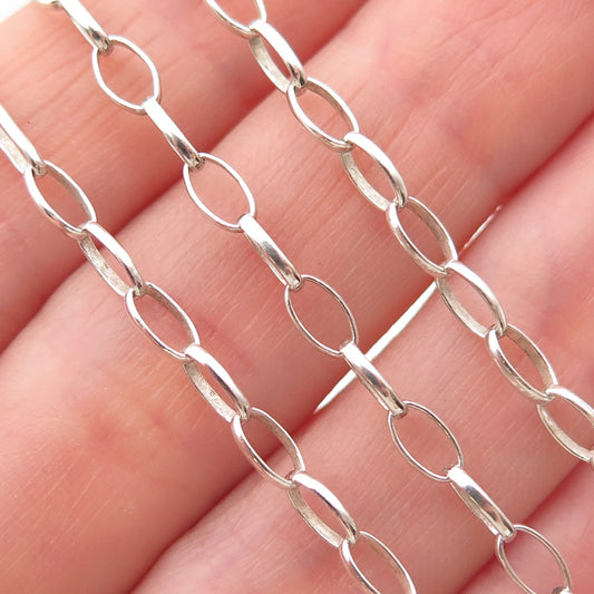 925 Sterling Silver Vintage Italy Oval Chain Necklace 24"