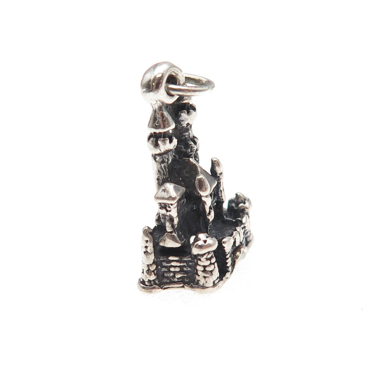 Disney 925 Sterling Silver Vintage Disneyland Cinderella Castle 3D Mini Pendant