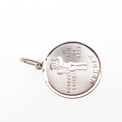 JAY POSON 925 Sterling Silver Vintage Monday's Child Charm Pendant
