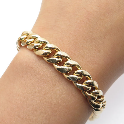 925 Sterling Silver Gold Plated Cuban Link Bracelet 8.75"