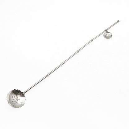 925 Sterling Silver Antique Japan Good Luck Charm Bamboo Iced Tea Straw Spoon