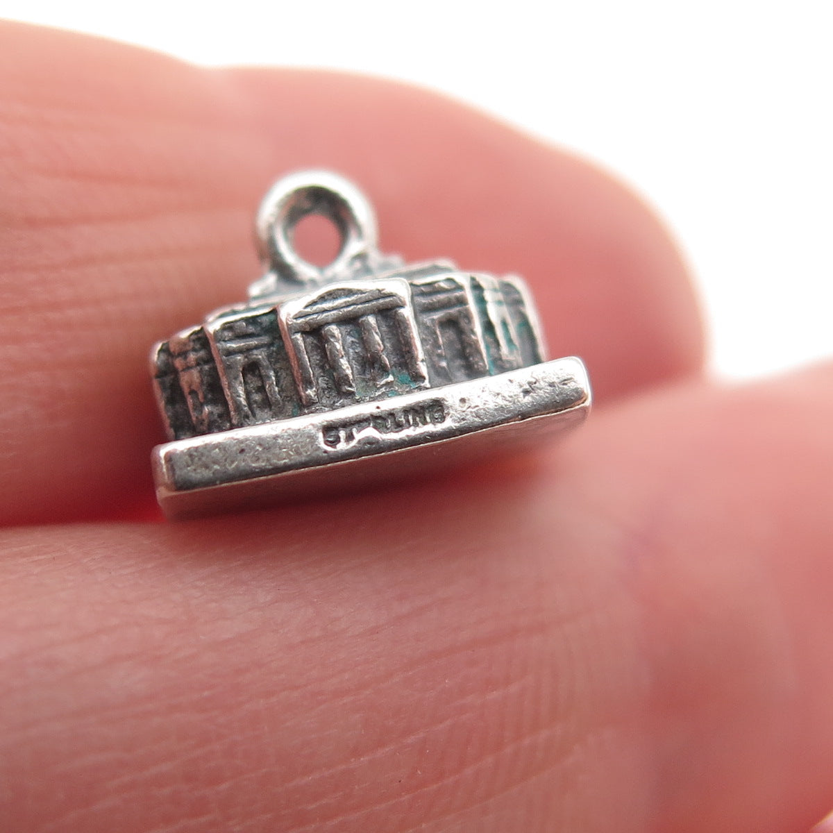 925 Sterling Silver Vintage Thomas Jefferson's Monticello 3D Charm Pendant