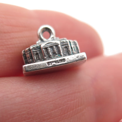 925 Sterling Silver Vintage Thomas Jefferson's Monticello 3D Charm Pendant