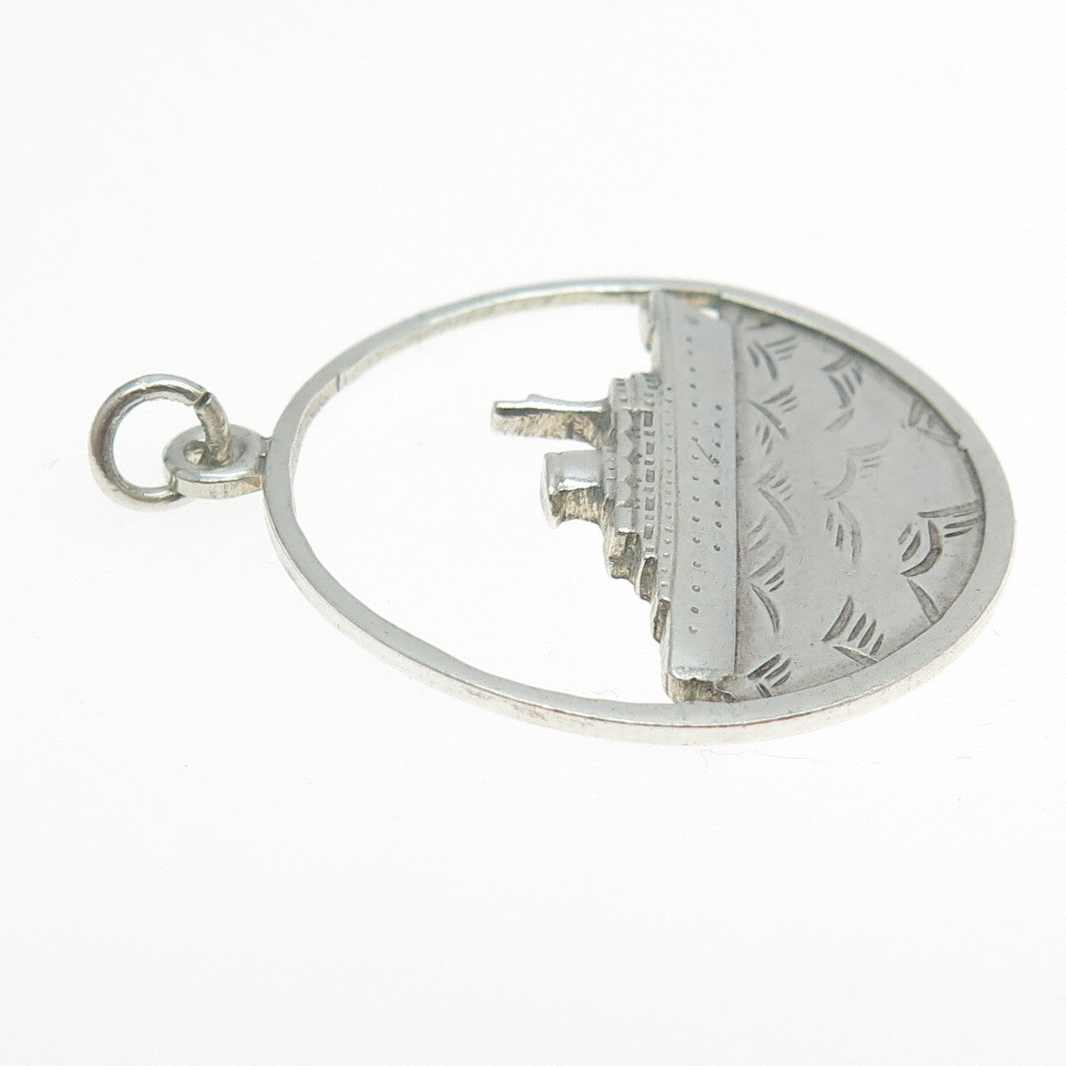 BERNARD HERTZ 925 Sterling Silver Vintage Liner Ship Pendant