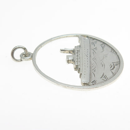 BERNARD HERTZ 925 Sterling Silver Vintage Liner Ship Pendant