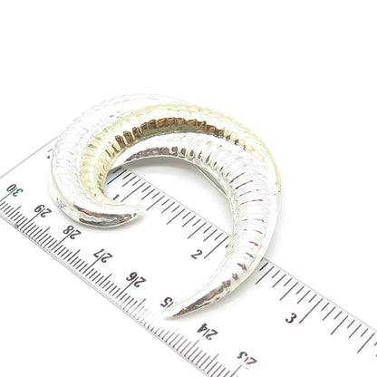 925 Sterling Silver 2-Tone Vintage Mexico Modernist Pin Brooch