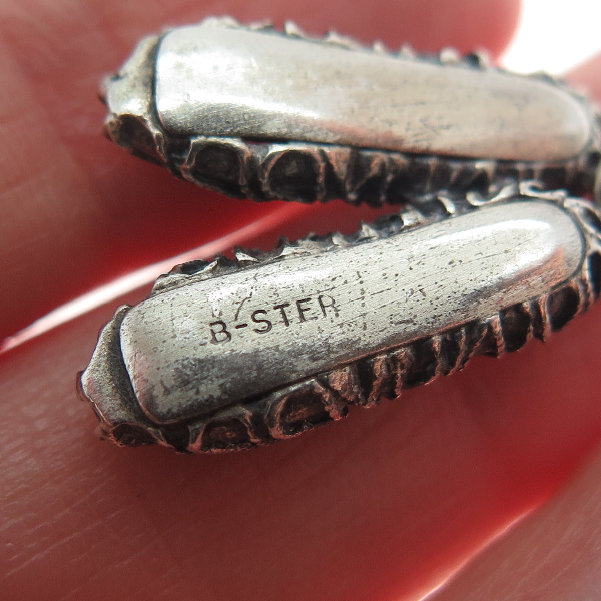 BEAU 925 Sterling Silver Vintage Rhinestone Ballerina Shoes Minimalist Pendant