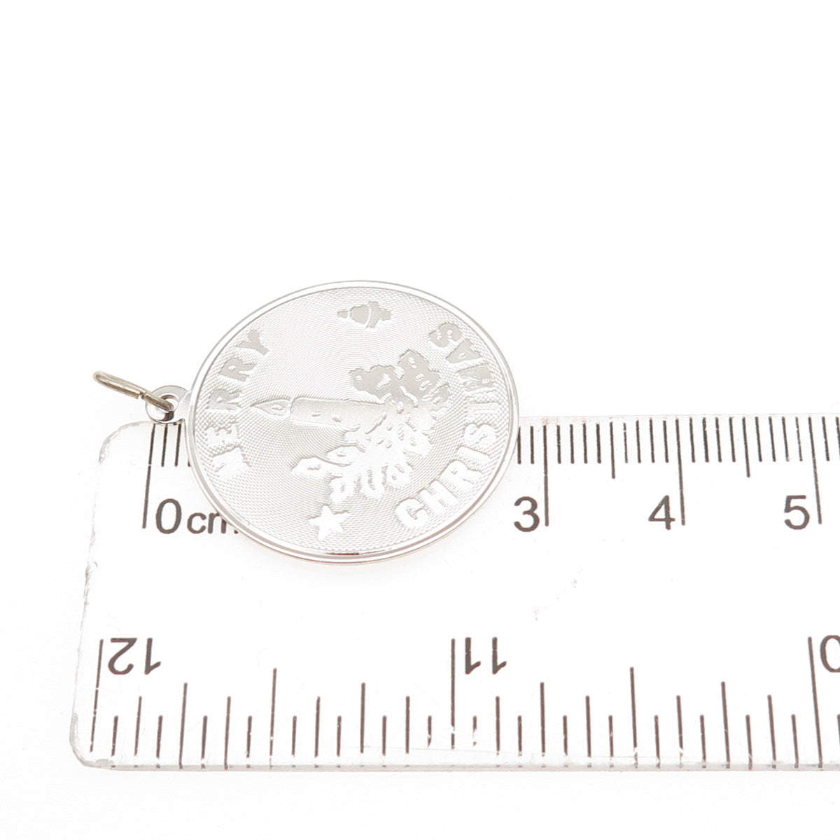 JAY POSON 925 Sterling Silver Vintage Merry Christmas Candle Charm Pendant