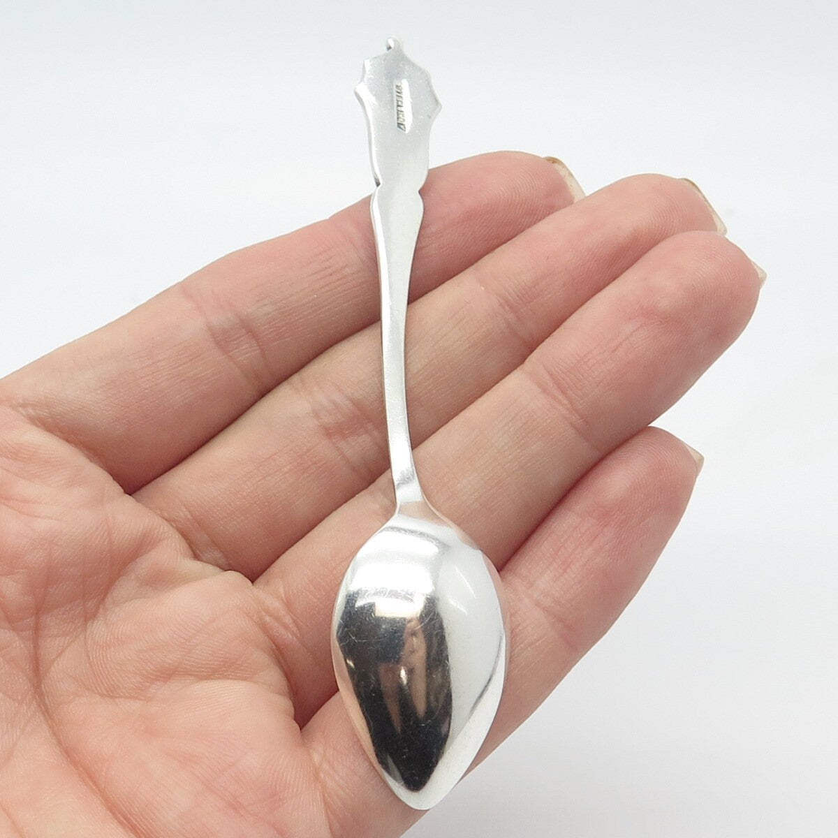 925 Sterling Silver Antique Canada Colorful Enamel Maple Leaf Spoon