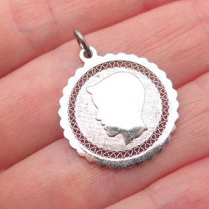 Griffith & Sons 925 Sterling Silver Vintage Boy Profile Mini Charm Pendant