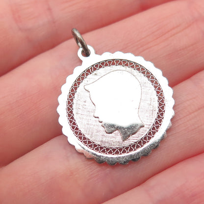 Griffith & Sons 925 Sterling Silver Vintage Boy Profile Mini Charm Pendant