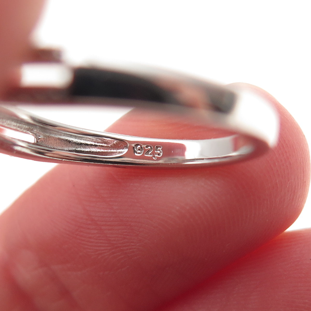 Sun 925 Sterling Silver Real Round-Cut Diamond Engagement Ring Size 7