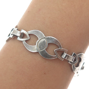 ORBE 925 Sterling Silver Vintage Italy Modernist Infinity Link Bracelet 7.25"