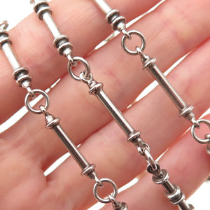 Aanund Havstad 925S Sterling Vintage Norway Modernist Bar Chain Necklace 66"