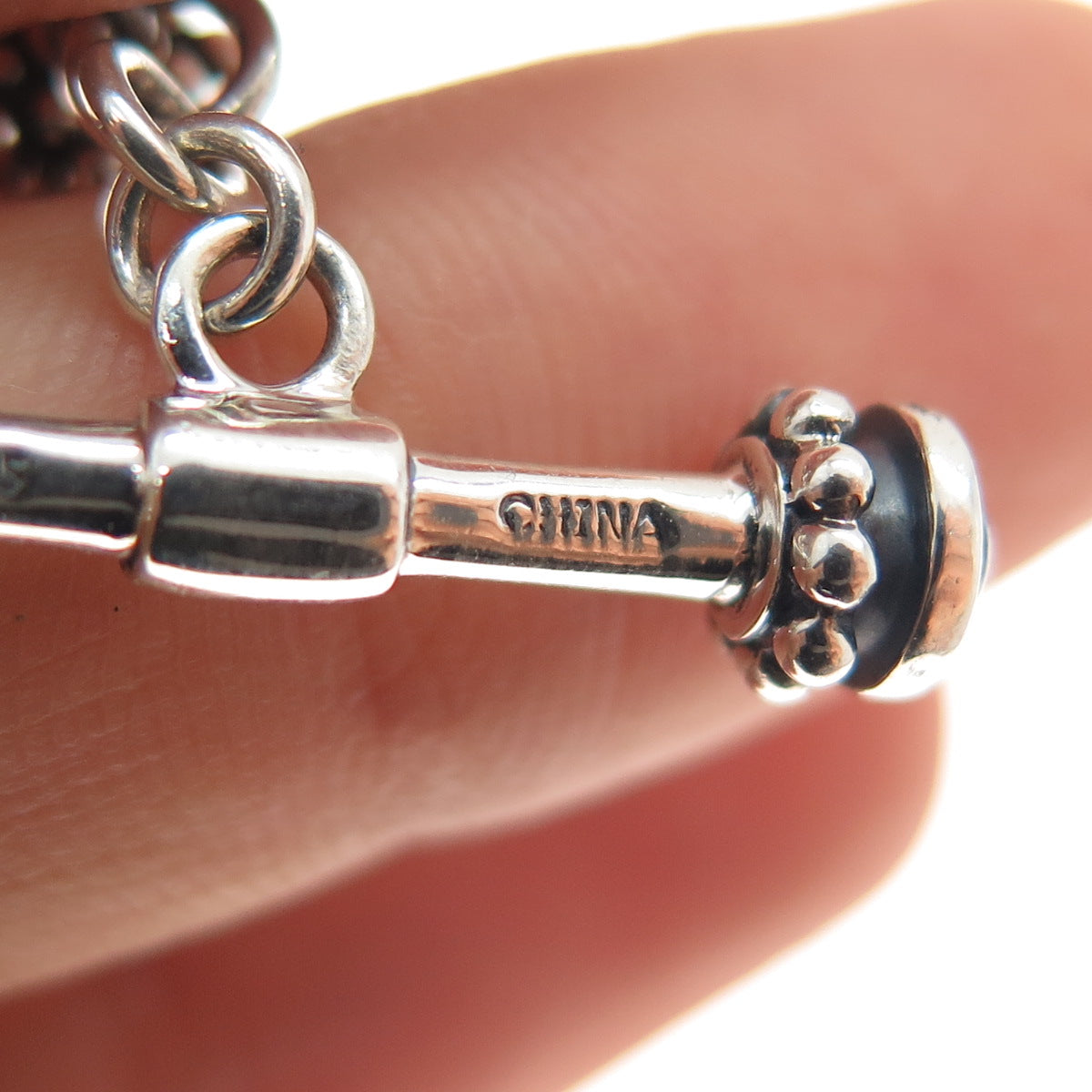 14K Gold 925 Sterling Silver Vintage Real Pearl & Red Garnet Beaded Bracelet 7"