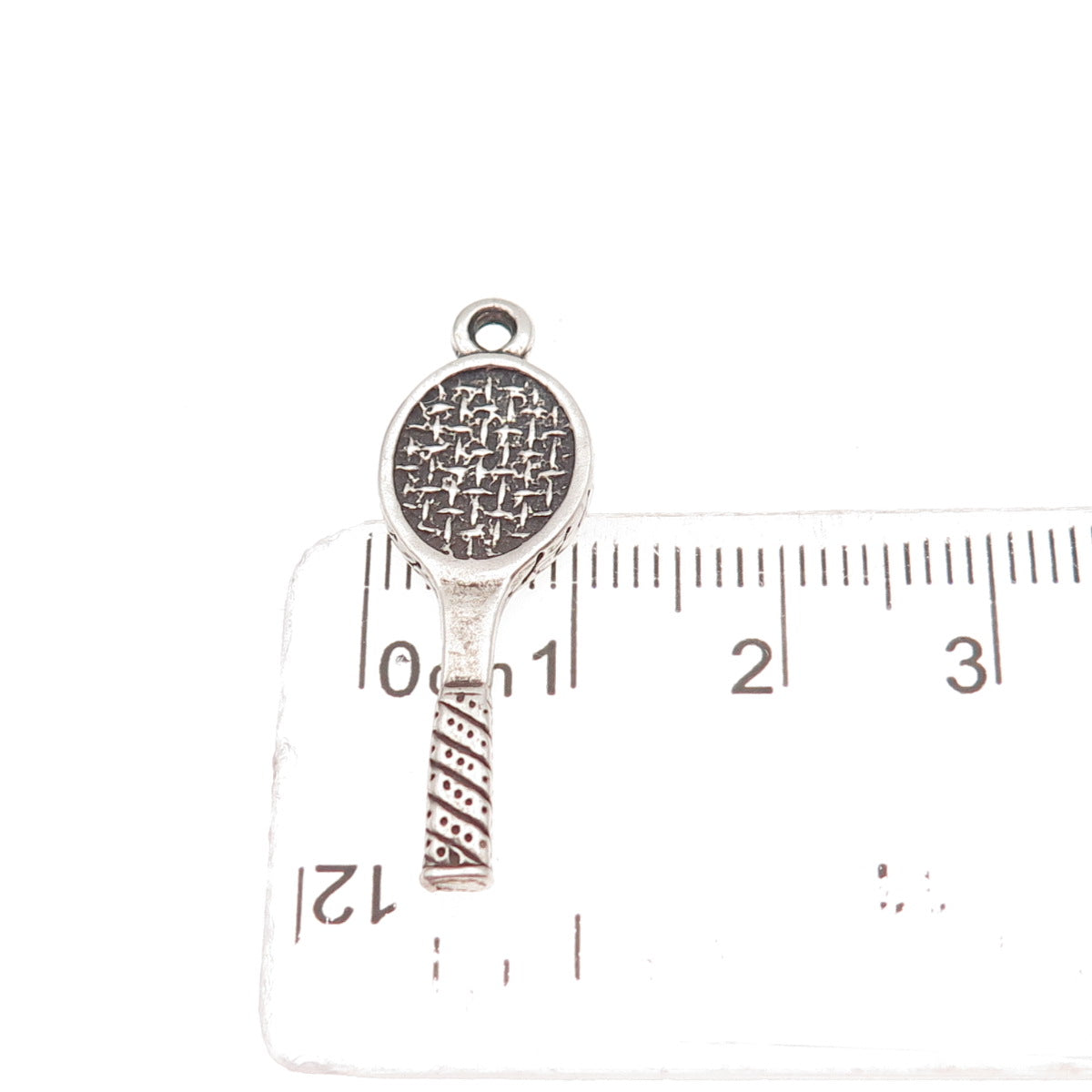 Sunwest 925 Sterling Silver Vintage Tennis Racket Oxidized Charm Pendant