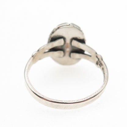 Bell Trading Post Old Pawn 925 Sterling Silver Vintage Hematite Ring Size 8.75