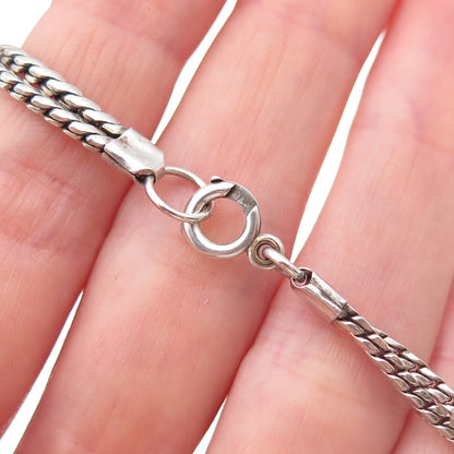 925 Sterling Silver Vintage S-Shape Link Double Chain Bracelet 6.75"