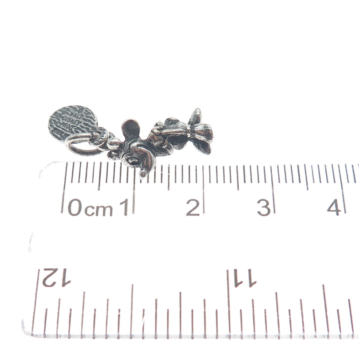 WALT DISNEY 925 Sterling Silver Vintage Minnie Mouse Minimalist 3D Charm Pendant