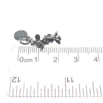 WALT DISNEY 925 Sterling Silver Vintage Minnie Mouse Minimalist 3D Charm Pendant