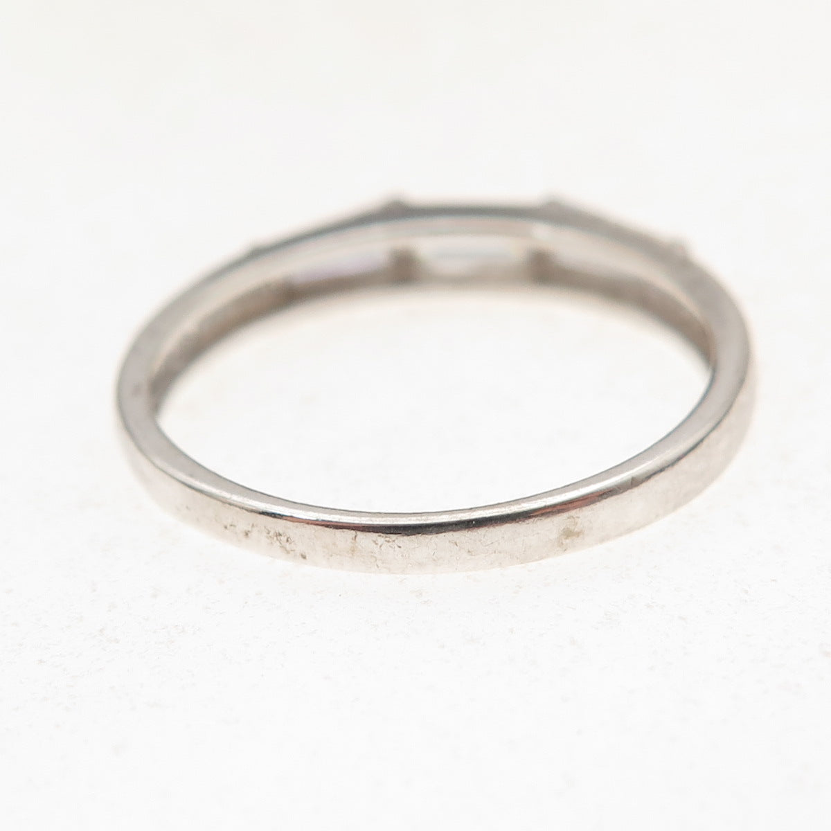 925 Sterling Silver Tapered Baguette-Cut C Z Band Ring Size 10.25