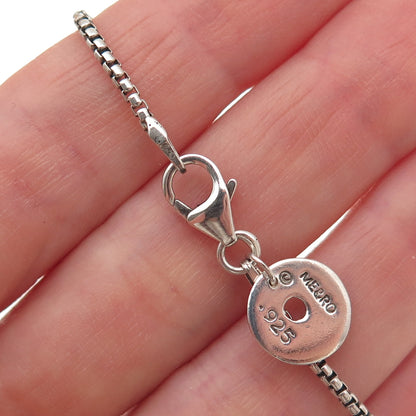 Me & Ro 925 Sterling Silver Vintage Om Mantra Bead Round Box Link Bracelet 6.75"