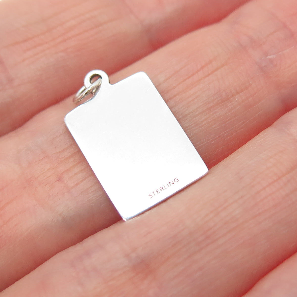 925 Sterling Silver Red Enamel My Love Is Happiness Minimalist Charm Pendant