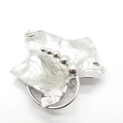 925 Sterling Silver Vintage Carl Art Grape Leaf Pin Brooch